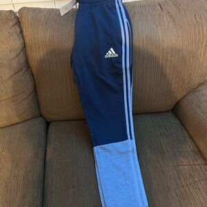 Adidas Mens Navy and Light Blue Track Pants